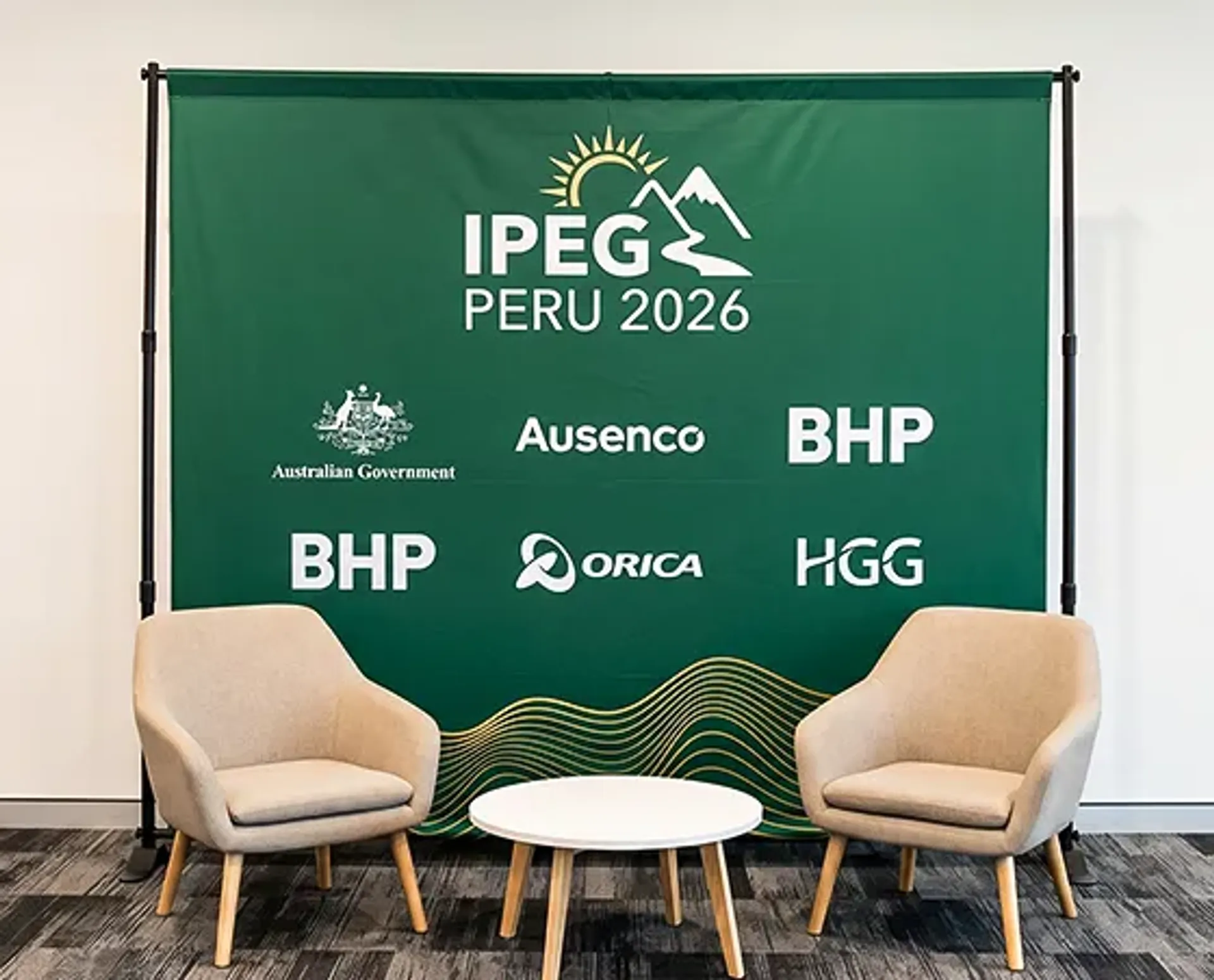 Custom logo backdrop for press conference and interviews